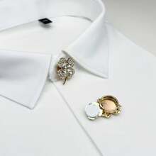 A Pair Of Four-Leaf Flower Ladies Cufflinks, Light Luxury Rhinestone Shirt Buttons, Fashionable And Versatile Button Sets, Flap Design, No Need For Needle Sewing, Easy To Put On And Take Off Cufflinks Shirt Buttons Decorative Buttons. Suitable For Formal Occasions, Daily Wear, Banquets, Parties. Exquisite Packaging, High-Grade Gift Box, Holiday Gift, Gift For Friends.