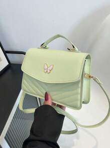 Solid Color Pu Leather Patchwork Bow Design Flap Shoulder Crossbody Square Bag, Bow, Love, Valentine's Day, Romance, Gift For Women's Daily Commute, Shopping, Travel, Party, Girls' Night Out, Holiday, Birthday Gift And Fashion Party. - Multicolor - View 15