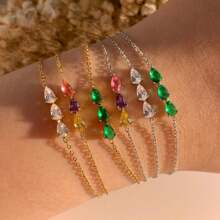 1 pièce Bracelet minimaliste de style Ins en acier inoxydable de haute qualité pour femmes, plaqué or 18 carats, convient pour les sorties, les fêtes et le travail