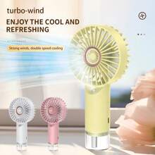 1个全新USB手持风扇，可充电便携式喷雾风扇，迷你桌面风扇，纳米雾化加湿器，礼品装，带水箱的手持便携风扇，USB供电迷你风扇，静音设计，适合学生，大尺寸 - 彩色 - 查看 2