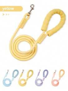 1pc Reflective Dog Leash With Comfortable Padded Handle, Braided Nylon, Shock Absorbing Outdoor Training Pet Lead For Large/Medium/Small Dogs, 360° Swivel Tangle-Free Snap Hook