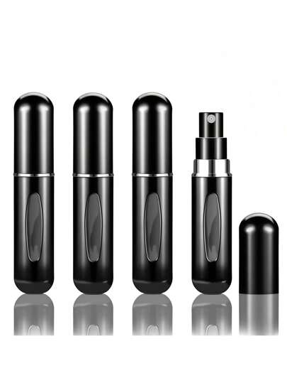 Set de 5/4/3/2/1 pieza de 5ml Botellas de perfume recargables, atomizadores portátiles recargables, botellas rociadoras de perfume recargables para viajar, envases líquidos vacíos y portátiles, accesorios de viaje, organizadores de playa, adecuados para fragancias y perfumes para mujeres para vacaciones, campamento, vacaciones y vuelta al colegio