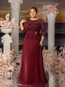 Faeriesty فستان سهرة طويل الأكمام بياقة مستديرة مع تنورة ذيل السمكة المنحوتة من موسي بحجم كبير - فستان ضيف زفاف رسمي ، ملابس حفل الجالا ذات الربطة السوداء ، طقم ليلة الأوبرا ، ملابس سهرة السجادة الحمراء ، فستان وصيفة الشرف الفاخر