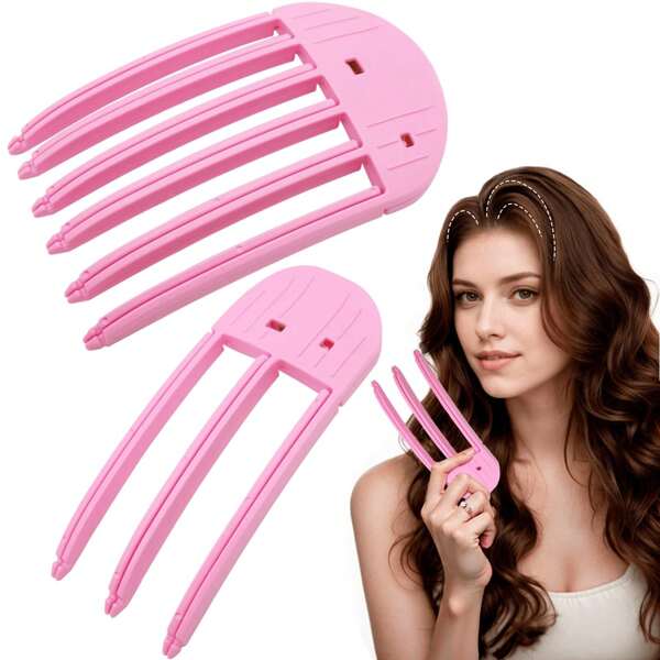 2pcs Natural Puff Hair Clips,Scalp Massage Comb, Fluffy Hair Clip, Lift Roots & Increase Hair Volume, Bangs Styling Tool, Without Damaging Natural Curls, Hair Shaper, Unisex Styling Accessory