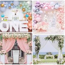 Supporto sfondo pesante con base, kit di supporto per tende e drappeggi regolabile in oro portatile, struttura ad arco quadrata in metallo adatta per decorazioni per matrimoni, feste di compleanno ed eventi