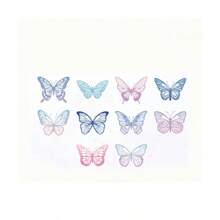 60pcs/20PCS Bright Sticker Butterfly DIY Wedding Cake Topper Happy Birthday Cake Topper For Wedding Birthday Party Cake Decoration