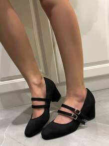 法式复古粗跟玛丽珍鞋百搭复古小皮鞋2025春季新品适合搭配连衣裙