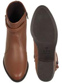 GiGiL Women's Ankle Boots Metal Strap Low Heel Round Toe Casual Classic Elegant Comfortable Fashion - Lạc đà - Xem 5