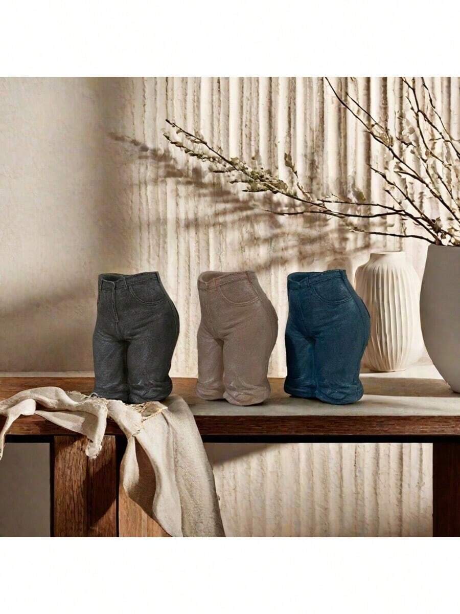 1 pieza Jarrón de decoración del hogar minimalista nórdica, de resina con estilo vaquero creativo para sala de estar, pasillo, estudio, exhibición de flores