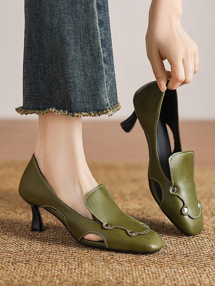 Sandales à talons hauts avec grande boucle en métal, sandales à talons compensés à bout fermé pour femmes pour l'été