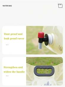Outdoor Water Storage Bag 8L With Faucet Valve, Tourism Camping Large Capacity Portable Foldable Plastic Water Bag