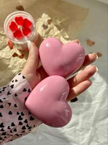 3种硅胶心形模具套装，适用于蜡烛制作：3种心形花朵造型，可用于DIY肥皂、粘土、树脂和蜡工艺品 - 白色 - 查看 2