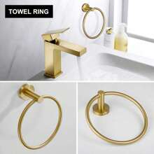 5-Piece Bronze Gold Bathroom Hardware Accessories Set, Gold Towel Bar Towel Holder Set Towel Rack Set Stainless Steel Wall Mounted, 23.6 Inch