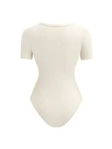 Body elegante casual con cuello cuadrado, 2 en 1