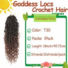 Goddess Faux Locs Crochet Hair 18Inch For Women, Long Goddess Locs Crochet Hair, Boho Style Locs, River Locs Crochet Hair With Curly Ends
