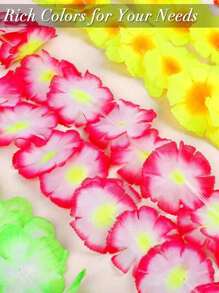 10/20/30/40pcs/Set Colorful Hawaiian Flower Leis, Tropical Flower Garlands, Suitable For Hawaiian Theme Parties, Beach Luau Parties (Random Colors) - Multicolor - View 7