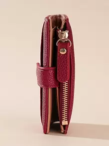 European And American Style Litchi Grain Minimalist Women Wallet High-End Quality Bifold Multi Card Slots Zipper Coin Purse For Women Wallet Mini Wallet Purse Wallet Small Wallet Wallet