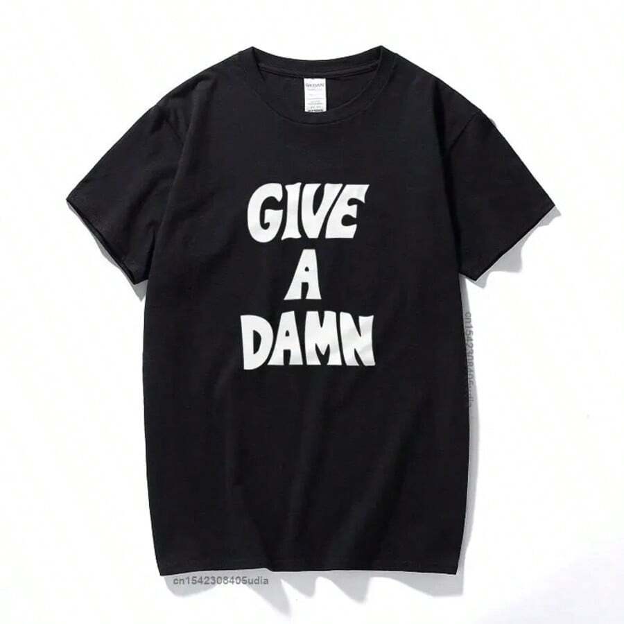 Give A Damn As Worn By Alex Turner T-Shirt Premium Cotton Music Top Camisetas Hombre Fashion Short Sleeves Tee Shirt - Black - View 1