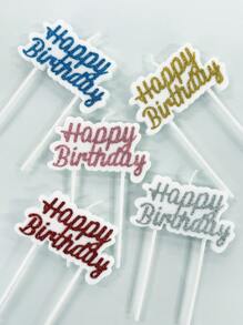 Blue Sprinkle "Happy Birthday" Themed Party Cake Decorative Candles For Men's Celebration - Blue - View 2