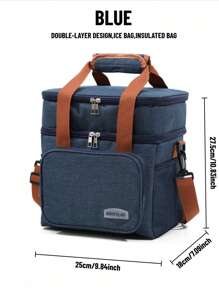 Gran bolsa aislada para el almuerzo, bolsa aislada portátil de gran capacidad, caja aislada portátil forrada para el almuerzo de la universidad, bolsa aislada para el almuerzo, esencial de viaje, picnic, al aire libre, escuela, trabajo, camping, oficina para niñas, niños, estudiantes, suministros escolares, artículos esenciales para la universidad, caja de almuerzo de vacaciones, bolsas de verano para comida al aire libre, bolsas de picnic y camping, regreso a la escuela