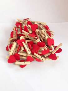 心形木制衣夹、相片夹木夹、迷你装饰木夹、工艺品、晾衣夹、照片夹、婚礼派对礼品、悬挂明信片、DIY 装饰、衣夹、家庭婚礼情人节装饰文具装饰、实用小工具 - 彩色 - 查看 6