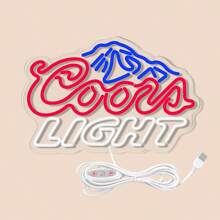 Coors 霓虹灯 LED 标志，USB 供电，壁挂式，开关控制，适用于男人的洞穴、餐厅、生日礼物