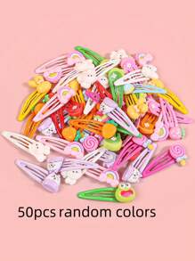 10/20/30/50pcs/Set Children Toddler Kids Random Color Hairpin Candy Colors Cute Decoration Hair Clips Spring And Summer Hair Accessories For Styling And Daily