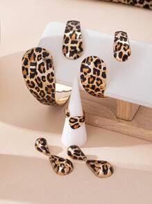 1 套复古几何开口手镯、开口戒指、水滴吊坠耳环首饰套装女士