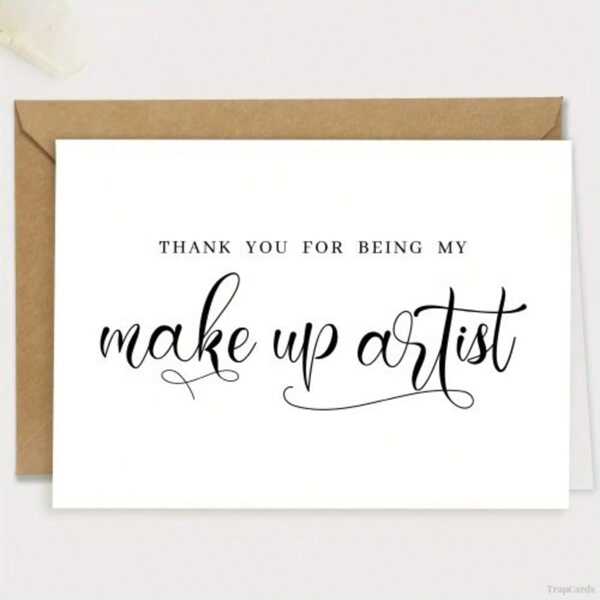 1pc Personalized Wedding Thank You Greeting Card For Makeup Artist - Elegant Appreciation Note For MUA, Wedding Hairdresser, Vendor Gratitude - English,Back To School,School Supplies