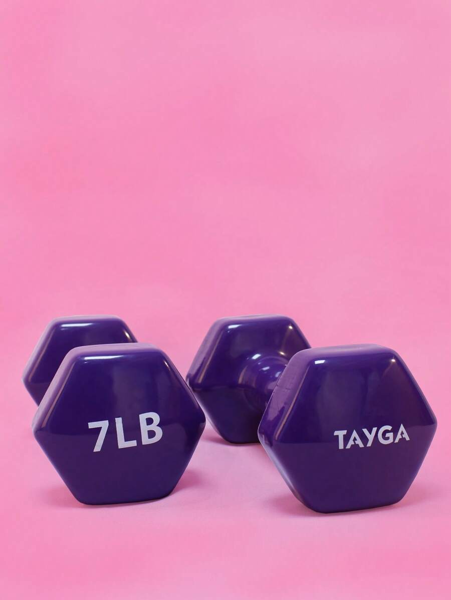 Par pesas mancuernas hexagonal vinil 7 lb (3.15 kg c/u) TAYGA - Morado - Ver 1