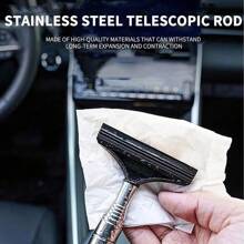 Limpiacristales para espejos laterales, Limpiacristales para espejos retrovisores de coche, Limpiacristales retráctil para espejos retrovisores de coche, Limpiacristales para espejos retrovisores de coche, Limpiacristales retráctil de vidrio auto, Limpiador de agua con varilla telescópica larga, Herramienta de limpieza portátil, Limpiacristales para espejos laterales de coche, Limpiacristales retráctil para espejos retrovisores, Accesorios portátiles para interior y exterior de vehículos para clima lluvioso y neblinoso, Limpiador de ventanas de coche portátil y cepillo para nieve