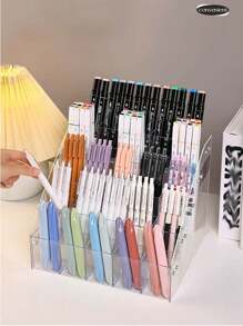 1 pièce Support d'affichage de stylo neutre en acrylique, support incliné de bureau en acrylique transparent pour stylo, organisateur et présentoir de stylo polyvalent pour magasin de papeterie