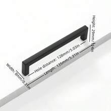 1pc Simple Quadrate Aluminum Alloy Black Brushed Furniture Cabinet Door Handles Drawer Knobs Glass Cabinet Wardrobe Door Pulls Furniture Handle Hardware