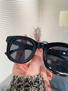 Women's Candy Color Fashion Glasses, Tortoiseshell Large Frame Fashion Dopamine Green Fashion Glasses