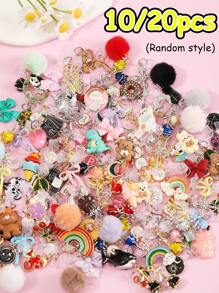 10/15/20/25/30/40/50 pezzi Tappi anti-polvere misti casuali (stile non ripetitivo), accessori per smartphone in lega/resina, ciondoli, piccole decorazioni, charm, cartoni animati, strass, nappe, 3D stereoscopici, gocce piatte di olio ecc. Vari colori, stili, motivi, forme, edizioni da collezione