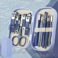 1 Set Of 14-Pcs Modern Stainless Steel Nail & Foot Care Tool Kit, Including Nail Clippers And Grooming Tools, With Portable Storage Case - Unisex Manicure Set, Fragrance-Free, No Electricity Or Battery Required