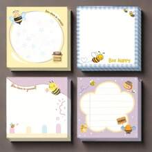 1Pack 50 Sheet Square Bee Notes Sticky Notes For Schools, Offices, And Homes Cute Bee-Themed Stationery For Students, Teachers, And Gifts,School Supplies,Back To School
