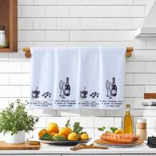 Toalla de cocina de estilo rural, material de poliéster altamente absorbente para lavar a mano, secar y limpiar - Paño de limpieza de cocina de diseño de dibujos animados para decoración de cocina