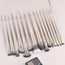 18件套专业化妆刷套装，包含15支化妆刷、3个化妆海绵粉扑、眼部化妆刷、腮红刷、眼影刷、化妆刷套装、化妆刷套装、化妆刷套装、全套化妆刷、化妆刷套装、全套化妆工具、化妆刷套装、化妆刷礼盒套装 - 彩色 - 查看 7