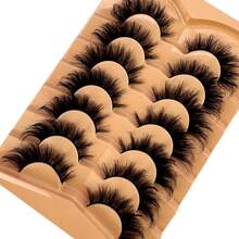 HBZGTLAD 7 Pairs Faux Mink Lashes Multipack Mink Lashes Fluffy False Eyelashes 22mm Full Wispy Lashes 8D Volume Curly Fake Eyelashes - 尖尾漫畫款 - 查看 2