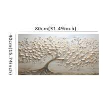 Tranh in nghệ thuật trừu tượng cây cối 2D hiện đại, nghệ thuật tối giản cây nâu, trang trí tường phong cảnh đương đại không có khung cho phòng khách, phòng ngủ, nhà bếp, không có khung - Màu be - Xem 8