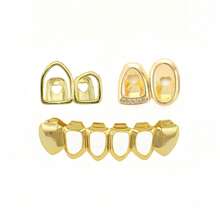THATBOY Set de 3 joyas de rapero de moda estilo hip hop personalizadas, grillz de cobre con circonita hueca, un regalo genial para hombres y mujeres