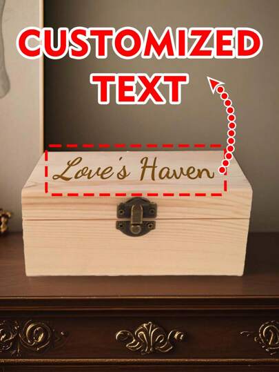 Caixa de armazenamento de madeira personalizada com fechadura, caixa de armazenamento retangular, caixa de joias retangular de madeira maciça personalizada à prova de poeira, caixa de presente de madeira quadrada para volta às aulas