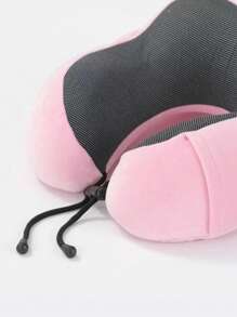 1 buc pernă de călătorie din spumă cu memorie în formă de U de culoare solidă, pernă pentru gât, potrivită pentru călătorii și odihnă