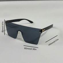 1 Stück rahmenlose, personalisierte Straßenmode Brille, monobloc europäischer und amerikanischer Stil, farbige Gläser, geeignet für den täglichen Lässig-Trag, Partys, Hip-Hop-Styling, Urlaubsgeschenke