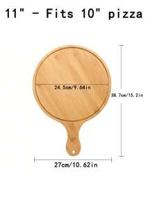 1pc 6-13 Inch Bamboo Wood Pizza Peel Paddle, Circular Baking Tray, Food Serving Platter For Pizza, Bread, Steak, Fruit, Cheese, Pizza/Fruit Cutting Board, Pancake Tray, Baking Kitchen Utensil, Back To School Supplies
