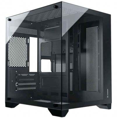 Gabinete Gamer Aquario Clarity Preto Lateral Vidro Fortrek