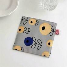1pc 2-In-1 Square Coaster - Ins Style/Countryside Style, Double-Layered Fabric Insulation Pad, Non-Slip Mat, Decorative Mat, Absorbent Pad, Suitable For Dining Table, Living Room, Bedroom Decor And Use
