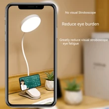 1pc's New Creative LED Standing Clip-On Bright Desk Lamp, Flexible Charging/Plug-In Dual-Use Household Desk Lamp, Touch Three Levels Of Dimming Brightness +USB Charging, Anti-Blue Light Eye Protection Reading Lamp, Special Dormitory Lamp For Students, Portable Desk Lamp For Bedroom, Living Room, Study, Office, Bedside, Etc. (Send USB Charging Cable)