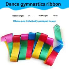 1pc 4m Long Colorful Ribbon With Anti-Slip Handle, Art Performance Gymnastic Dance Props - Multicolor - View 9